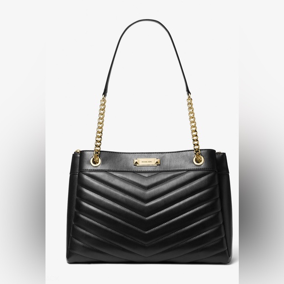 Michael Kors Whitney Black Quilted Tote Bag NWT - Picture 1 of 7